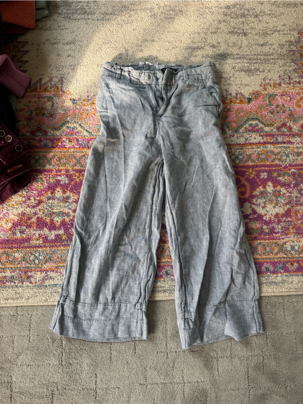 Banana Republic Light Gray Wide-Leg Flare Jeans